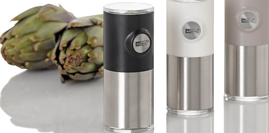 Molinillo de sal y pimienta magnético Pepnetic, gris, de pared