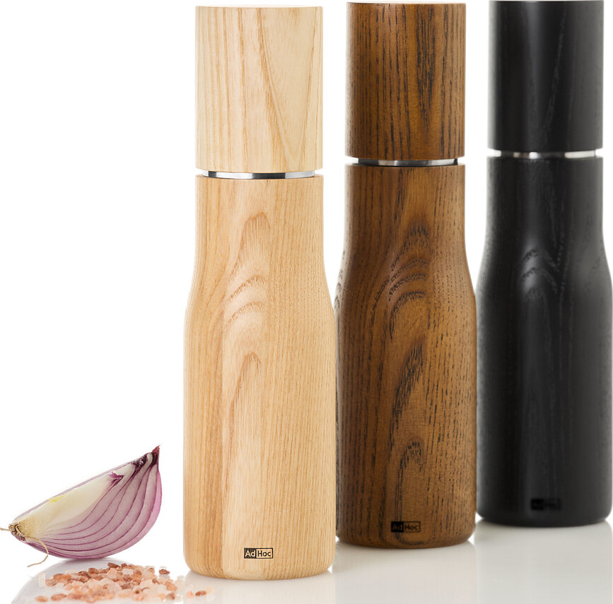 Molinillo de fresno Levo M, negro, para sal o pimienta