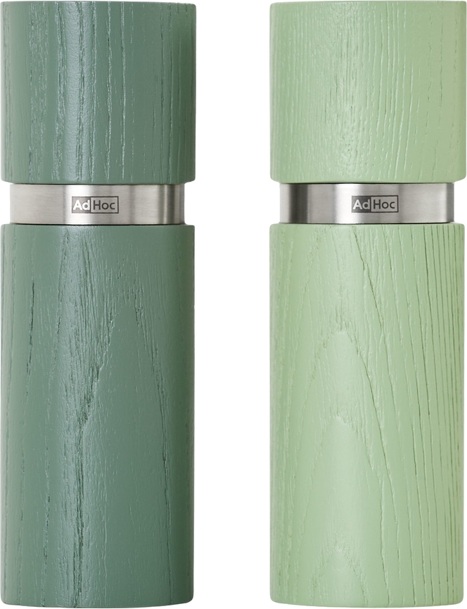 Molinillos de Sal y Pimienta de madera de fresno Textura S, verde