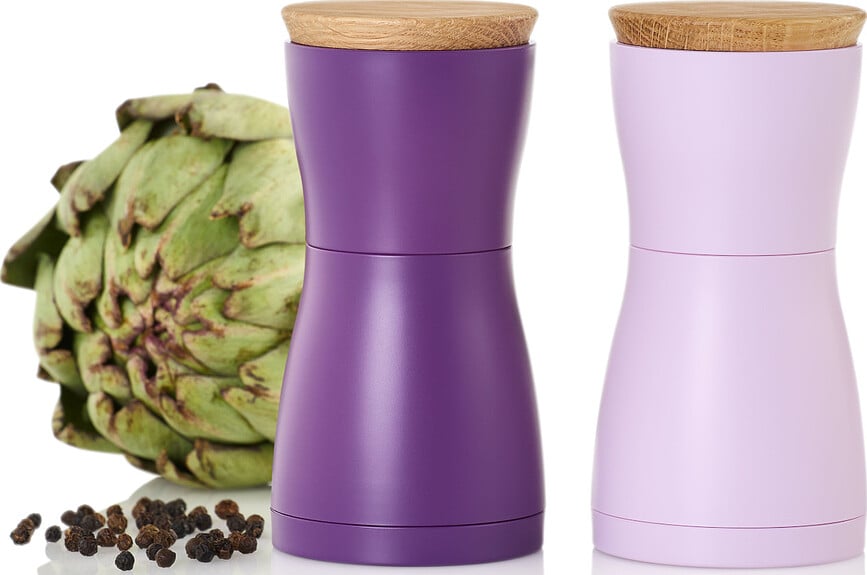 Molinillos para sal y pimienta Twin, morados, Pack de 2 unidades