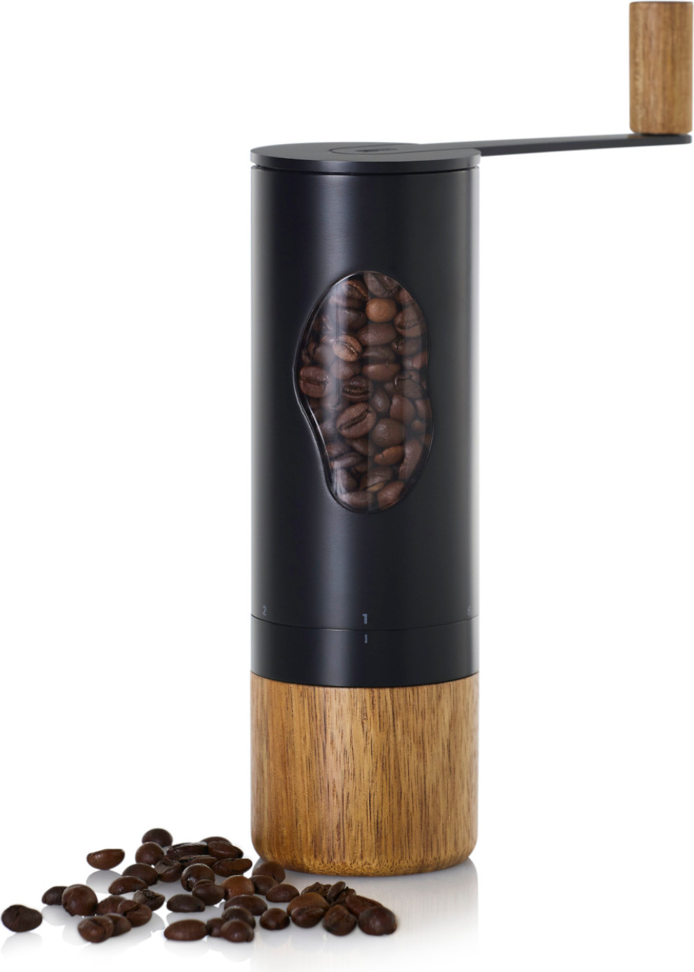 Mrs. Bean Kaffeemühle schwarz mit Holzgriff