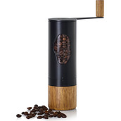 Râșniță de cafea Mrs. Bean neagră cu mâner de lemn