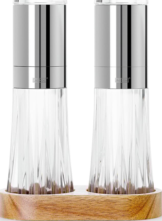 Set de Molinillos para Sal y Pimienta Menage Crystal, de cristal