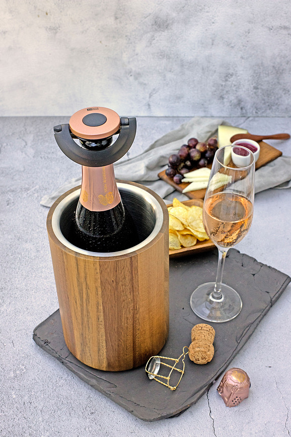 Tapón para Champán Gusto, negro y dorado