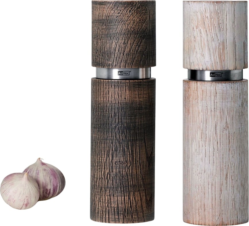 Textura Antique Mlinčka za sol in poper, 15 cm, bel in rjav, 2 kosa