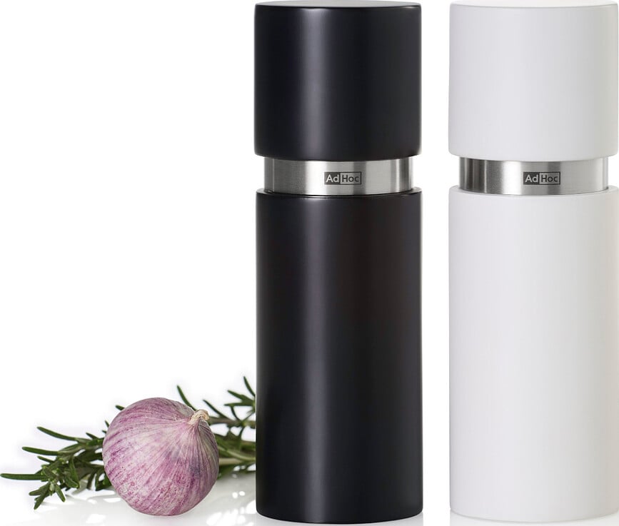 Textura S Moulins à Sel et à Poivre, noir et blanc, Lot de 2