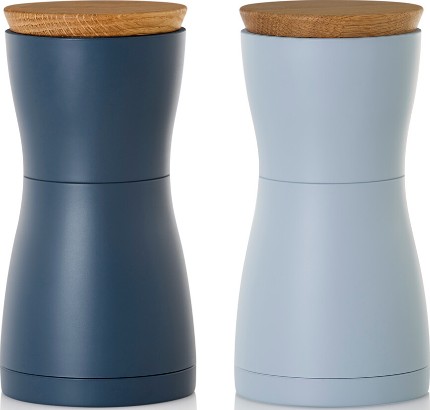 Twin Moulins à Sel et à Poivre, bleus, Lot de 2