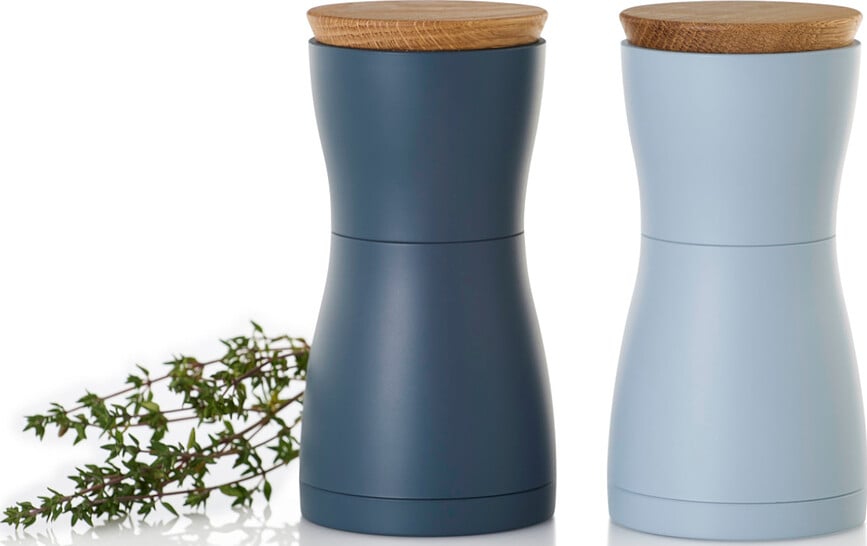 Twin Moulins à sel et à poivre, noir et blanc, Lot de 2