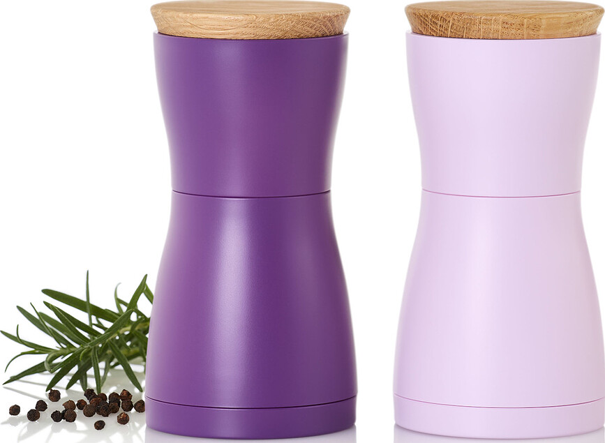 Twin Moulins à Sel et à Poivre, violets, Lot de 2