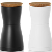 AdHoc David Acacia Wood & Stainless Steel Mini Salt & Pepper Mill Set