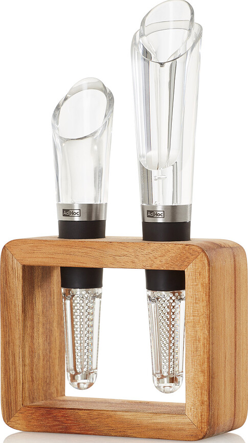 Vertedores de Vino con aireador y filtro Vine, con soporte, Set de 3 piezas