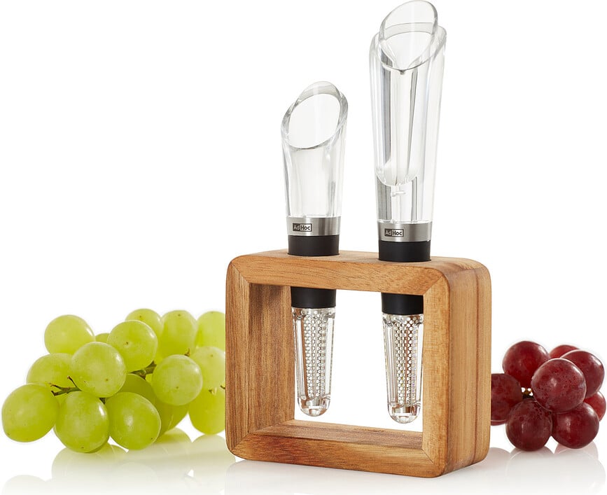 Vine Verseurs Aérateurs de Vin avec filtre et support, Set 3 pièces