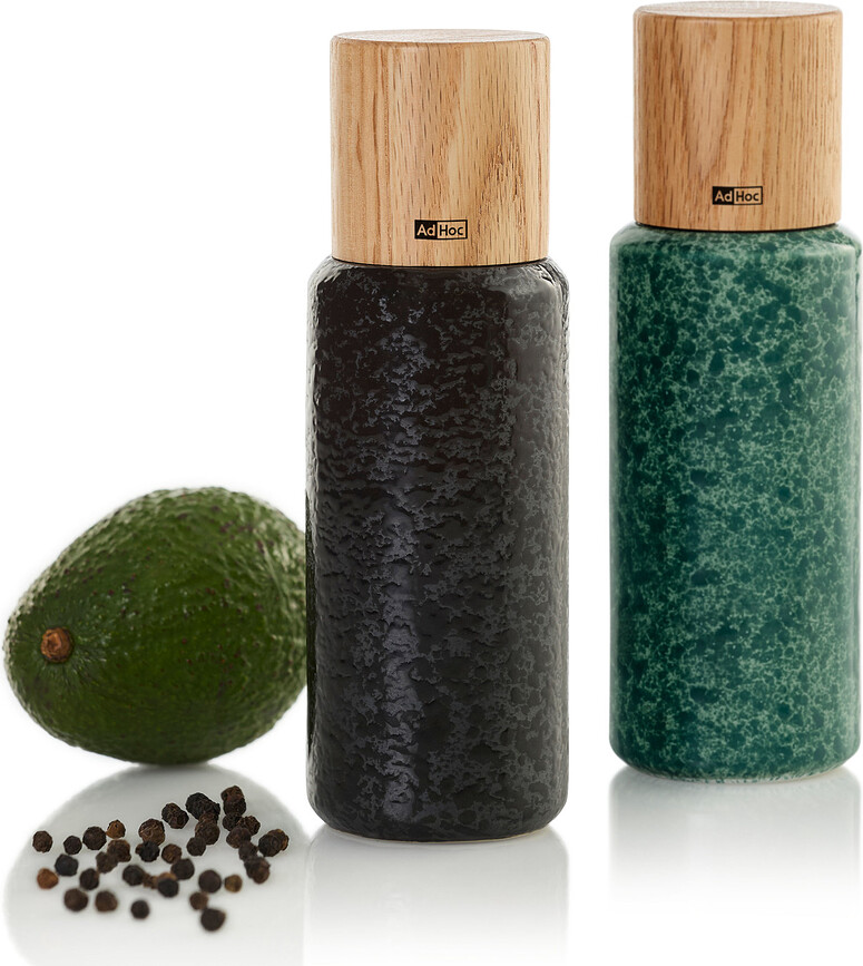 Yara Moulins à Sel et Poivre, noirs et verts, Lot de 2