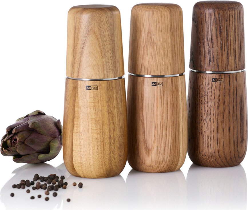 Yono Μύλος για αλάτι ή πιπέρι, L, ανοιχτή δρυς