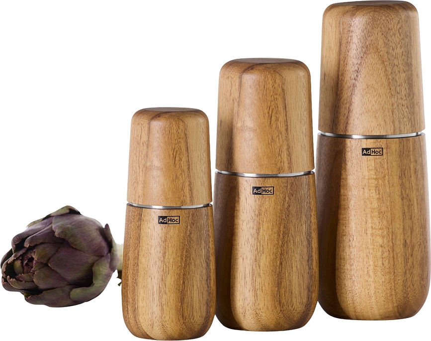 Yono XS Μύλος για αλάτι ή πιπέρι, ανοιχτή δρυς