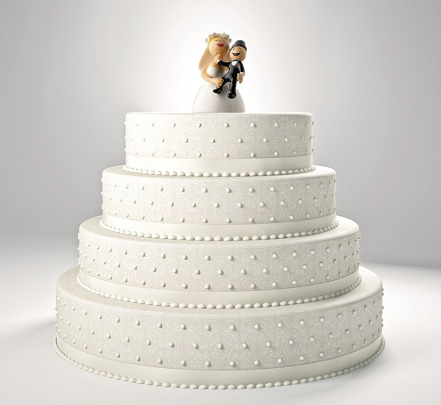 Figura decorativa de porcelana Abbracciami Amore Mio, para tarta de boda