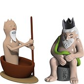 Porcelanowe figurki Caronte & Minosse