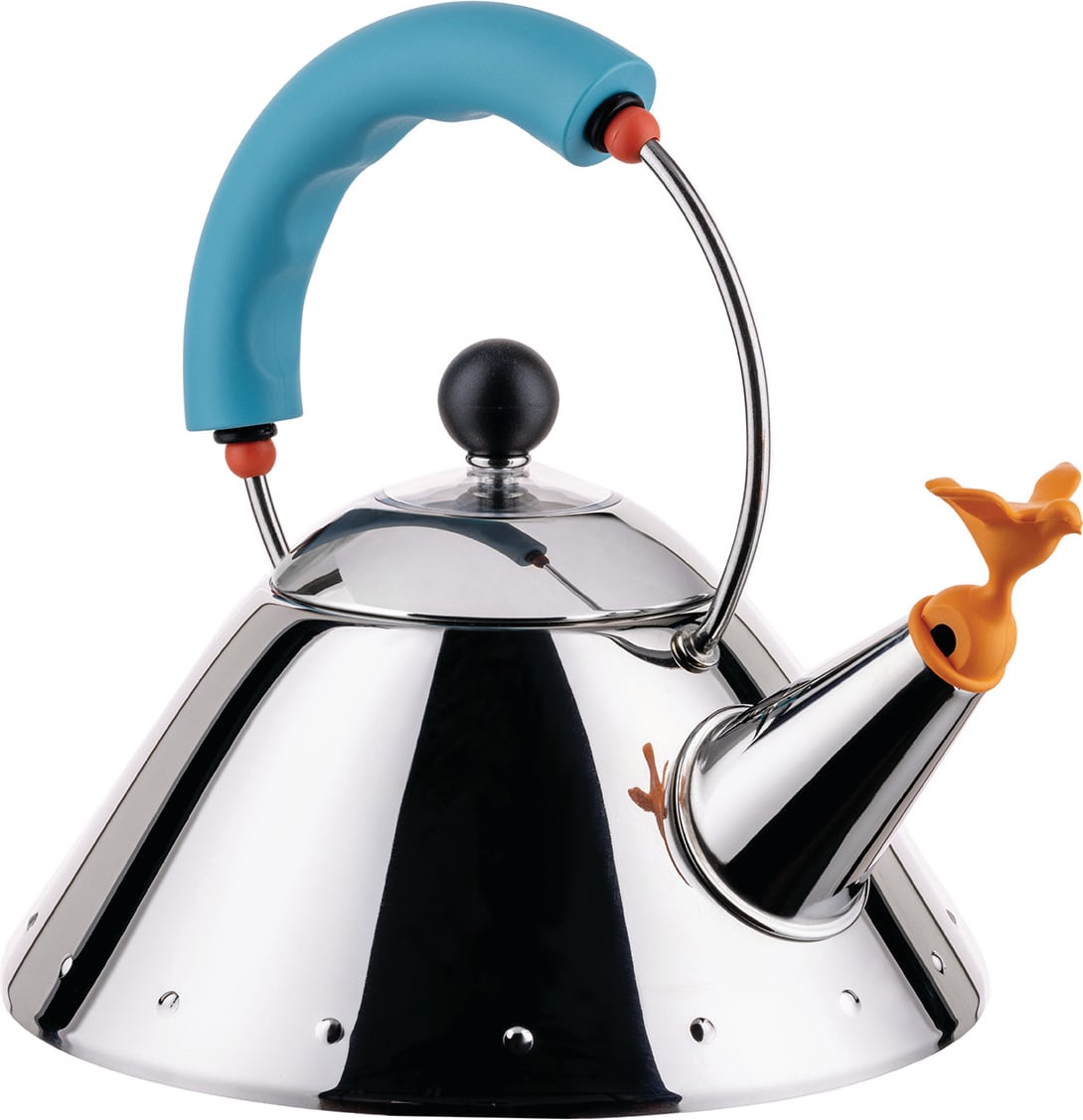 9093 Alessi Wasserkocher mit Pfeife 1 l blauer Griff