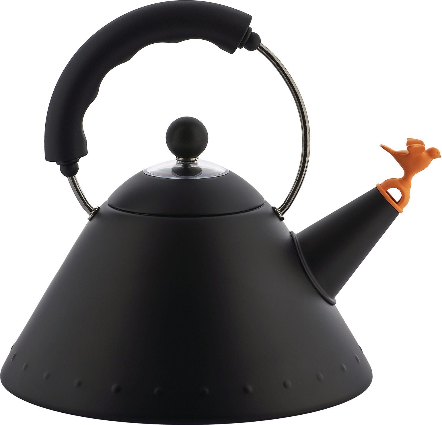 9093 Alessi Wasserkocher mit Pfeife 2 l schwarz matt