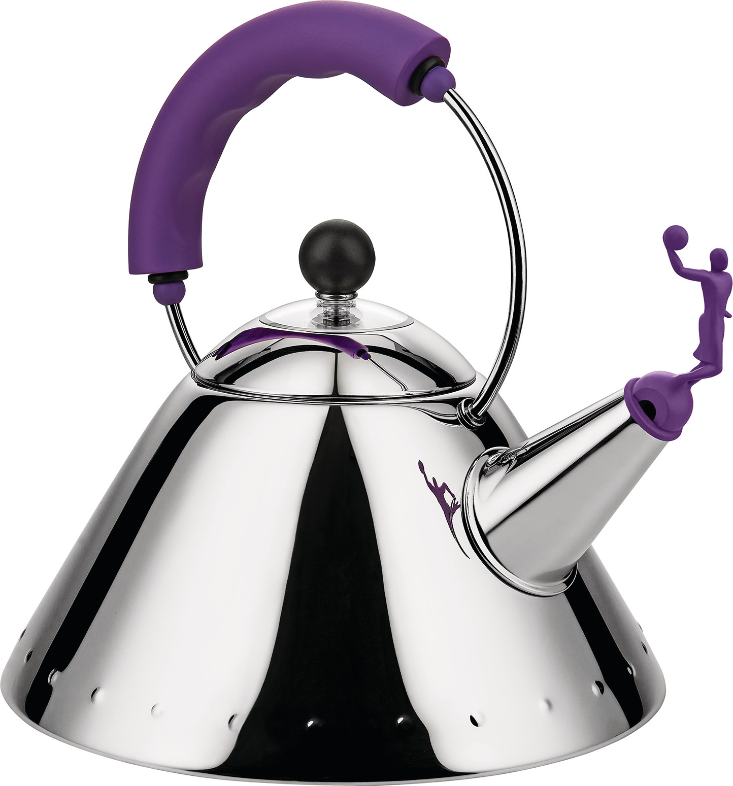 ALESSI 9093 - HOT WATER TEA KETTLE with BLUE BIRD WHISTLE