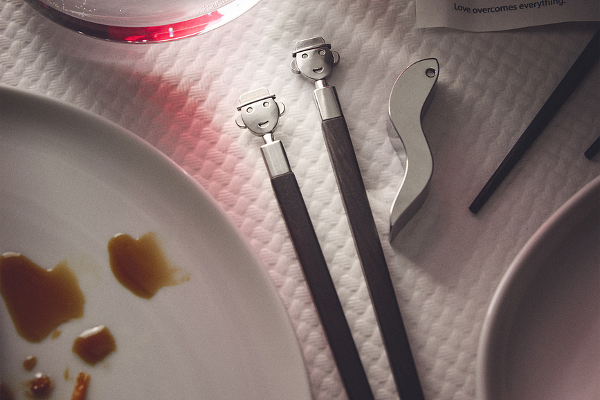 Alessandro M Palčke za suši s stojalom, 3-delni set