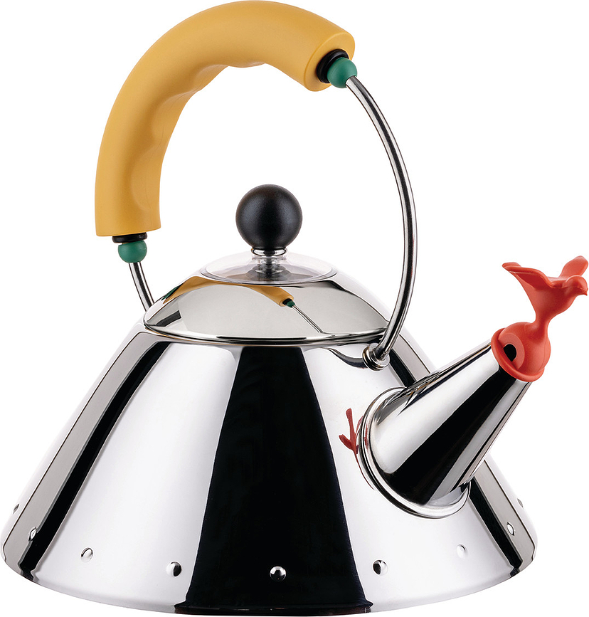 Alessi 9093 Βραστήρας με σφυρίχτρα, 1 L, κίτρινη λαβή