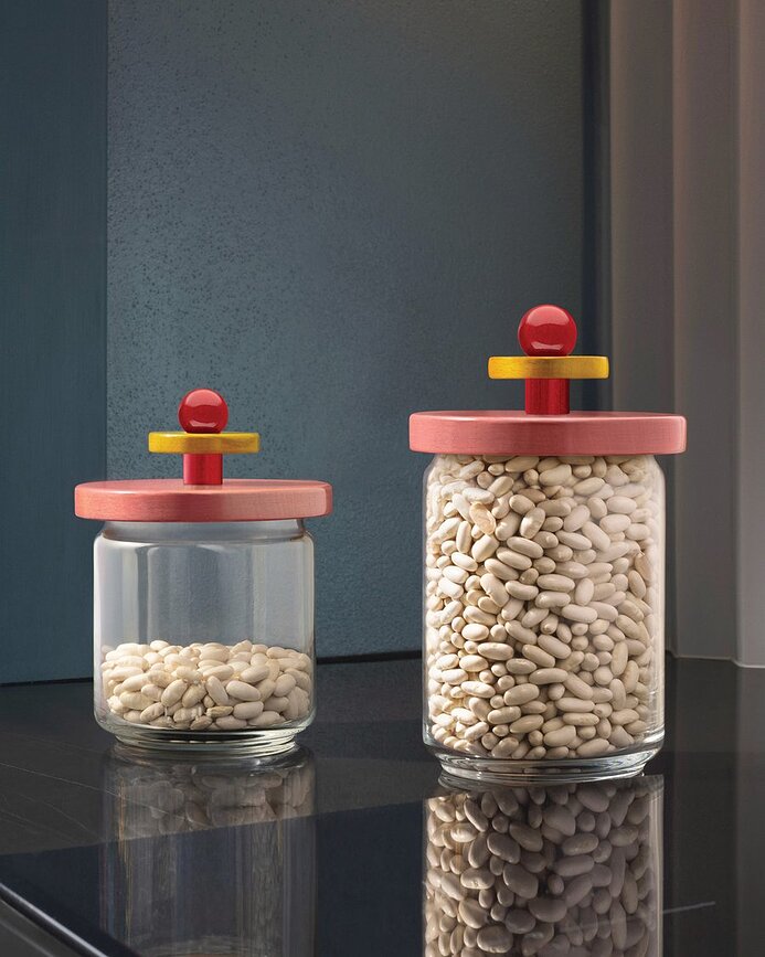 Alessi ES16 Pot de Conservation avec couvercle hermétique, 1 L, jaune