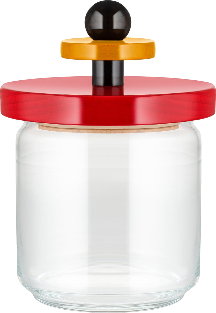 Alessi ES16 Glas 0,75 l rot mit luftdichtem Deckel