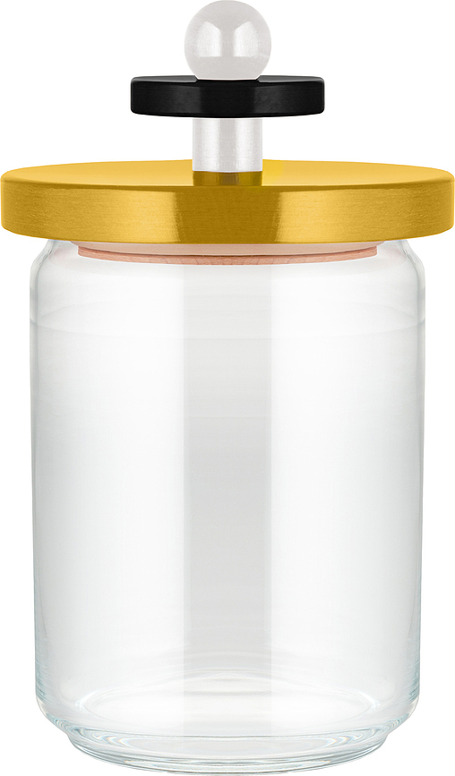 Alessi ES16 Pot de Conservation avec couvercle hermétique, 1 L, jaune
