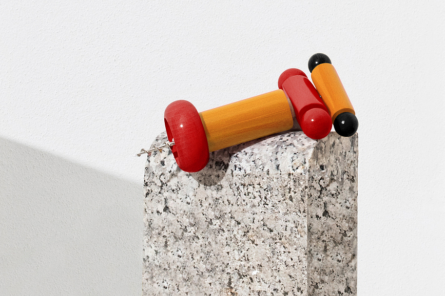 Alessi ES17 Tire-bouchon, rouge