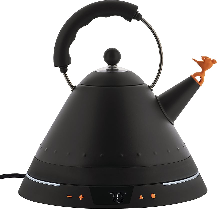 Alessi MG32 Električni grelnik vode z regulacijo temperature, 1,5 l, mat črn