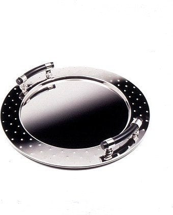 Alessi MGVASS Tablett mit schwarzen Griffen