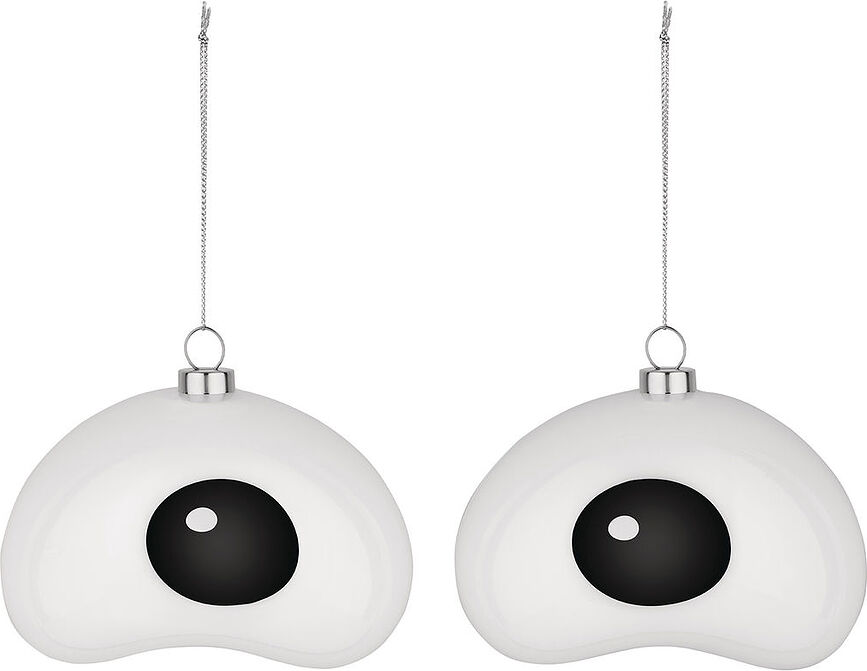 Alessi Nick Boules de Noël yeux, Lot de 2