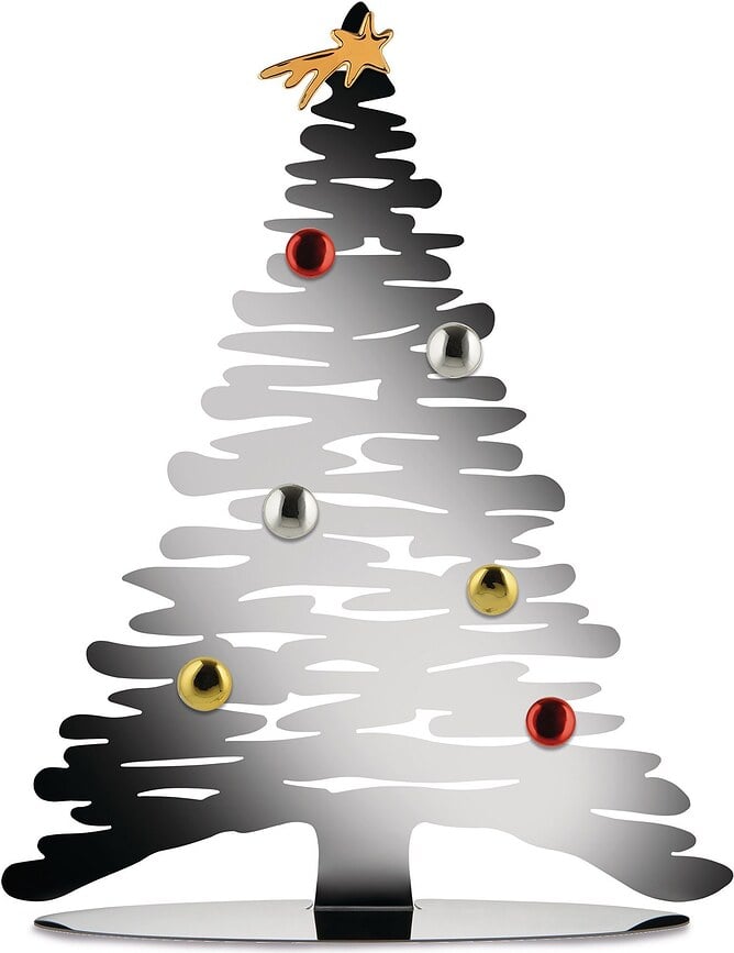 Alessi Weihnachtsdekoration Weihnachtsbaum silberfarben