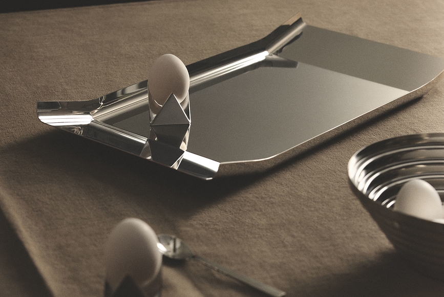 Arran Plateau Décoratif, acier poli