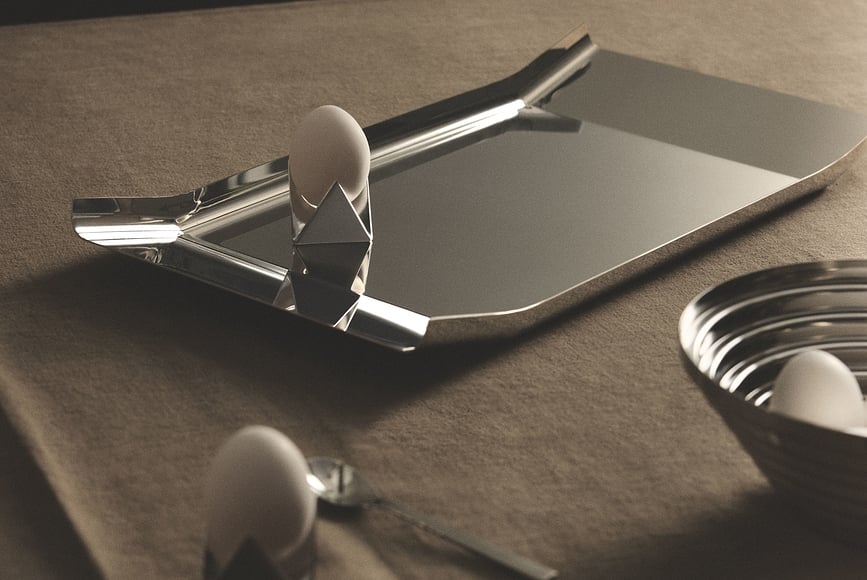 Bandeja decorativa Arran, acero pulido