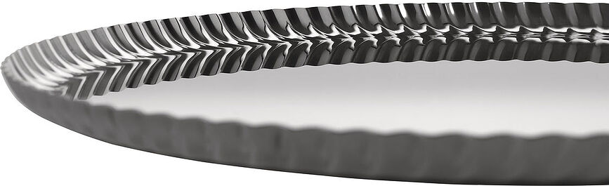 Bandeja de servir redonda Pleats, 31 cm, negra