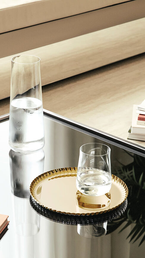 Bandeja de Acero Pleats, redonda, 23 cm, para servir