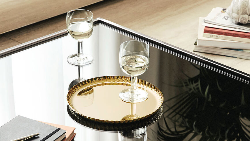 Bandeja de Acero Pleats, redonda, 23 cm, para servir