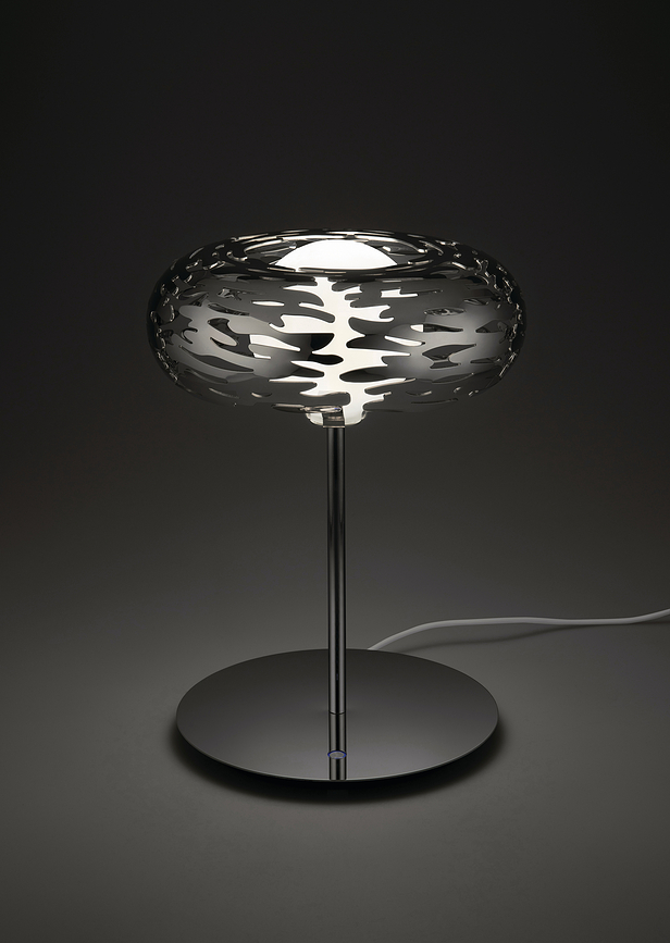 Bark Lampe de Table, argentée