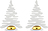 Bark Sapins Décoratifs, blancs, Lot de 2