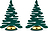 Bark Sapins Décoratifs, verts, Lot de 2
