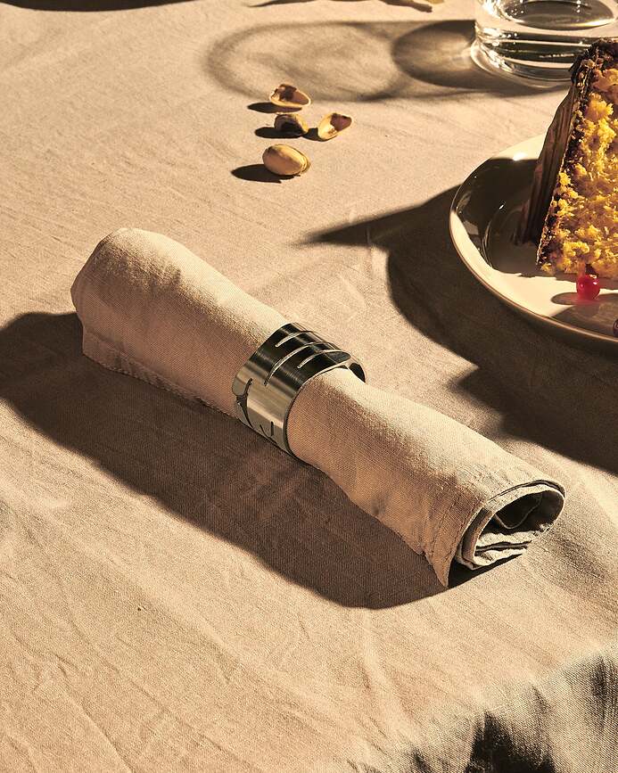 Barkring Ronds de Serviette, argentés, Lot de 2