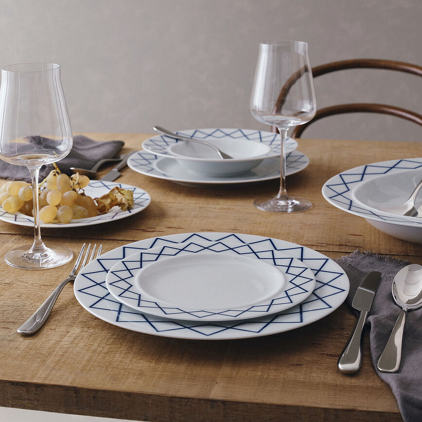 Блюдце для чашки мокко La Bella Tavola з синім візерунком