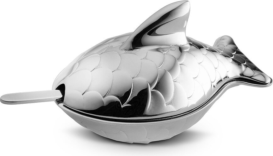 Colombina Fish Salt or pepper container - Alessi FM24 | FA ALESSI FM24 Colombina Fish ソルトセラー 箱付