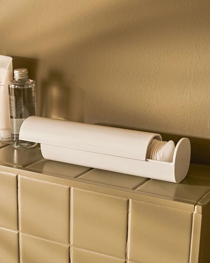 Contenedor para discos desmaquillantes Birillo, blanco