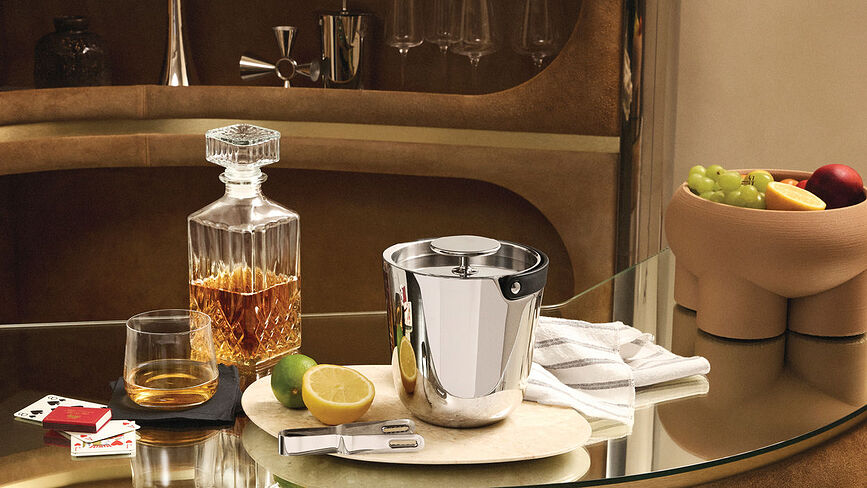 Cubeta para hielo Alessi con pinzas, Set de 3 piezas