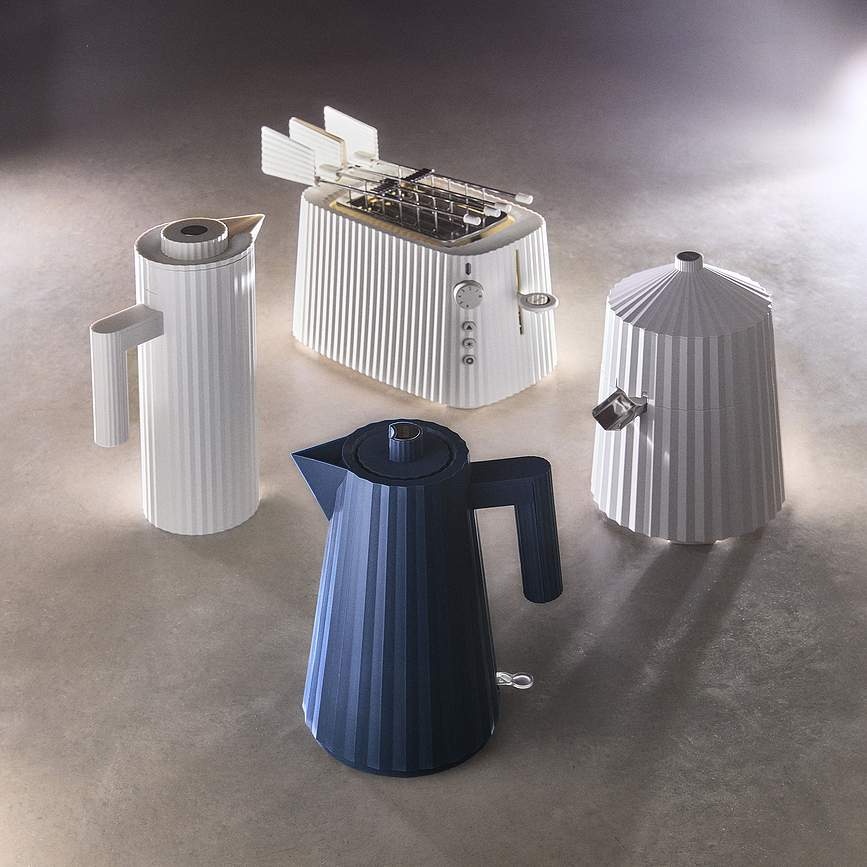 Alessi Plissé zwarte waterkoker 1L of 1.7L Alessi Plissé zwarte waterkoker 1L of 1.7L