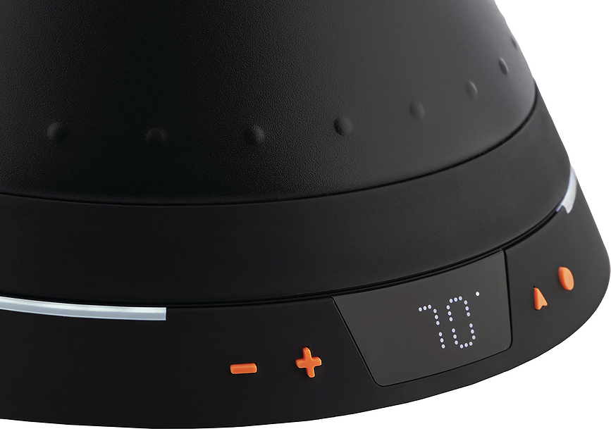 Hervidor eléctrico con control de temperatura Alessi MG32, 1,5 L, negro mate