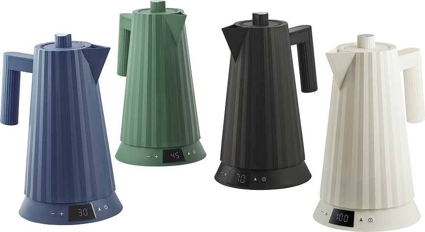 Hervidor eléctrico con control de temperatura Plissé, 1,7 L, negro